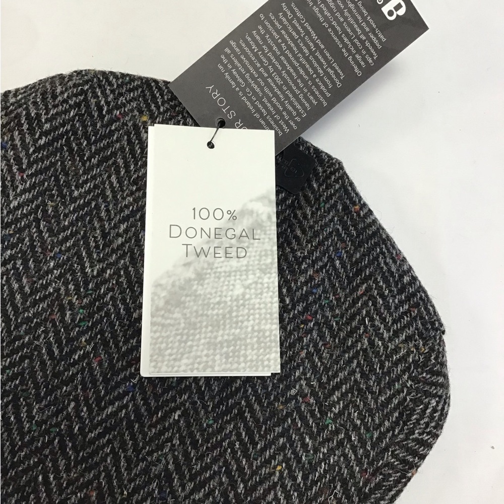 Men's Charcoal Herringbone Cap - Picture 3 of 8